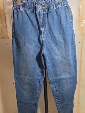 Men's Elastic Waist Blue Denim Jeans